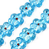 Handmade Silver Foil Lampwork Beads Strands FOIL-T004-03D-1