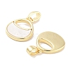 Brass Pave Natural Shell Bag Shape Charms KK-C051-17G-2
