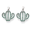 Brass Micro Pave Cubic Zirconia Pendants KK-N257-71P-1