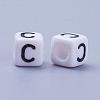 Acrylic Horizontal Hole Letter Beads PL37C9308-C-2