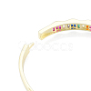 Cubic Zirconia Wave Hinged Bangle BJEW-N014-016-6