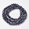 Electroplate Opaque Glass Beads Strands EGLA-A034-P4mm-F01-2