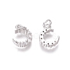 Brass Micro Pave Clear Cubic Zirconia Charms ZIRC-I036-02P-1