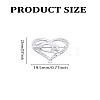 1Pc Cubic Zirconia Heart with Hand Brooch Pin JEWB-LP0005-13P-2
