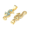 Brass Micro Pave Sky Blue Cubic Zirconia Pendants CU-CBA6938-05G-05-2
