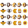 60Pcs 5 Styles Bee Theme Wooden Stud Earrings FIND-SC0020-61-7