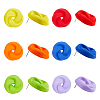 6 Pairs 6 Colors Spray Painted Acrylic Stud Earrings with Steel Iron Pins EJEW-FI0003-12-8