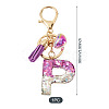 Alloy Resin Heart Keychains KEYC-TADJ0002-01G-P-3