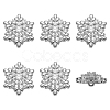 6Pcs 1-Hole Brass Pave Clear Cubic Zirconia Buttons BUTT-FG0001-54P-1