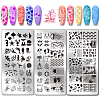 Stainless Steel DIY Nail Art Templates MRMJ-WH0092-093-1