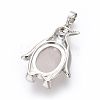 Natural Rose Quartz Pendants G-L512-A27-3