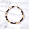 12MM Two Tone Acrylic & CCB Plastic & Coconut Curved Tube Beaded Necklaces for Women NJEW-JN05373-02-1