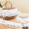 Polyester Lace Pleated Ribbons SRIB-WH0011-467B-4
