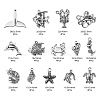 60Pcs 14 Style Tibetan Style Alloy Pendants TIBEP-FS0001-05AS-3