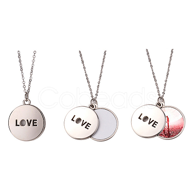 Sublimation Blank Aluminum Pendant Necklace LS-NJEW-E020-01P-01-1