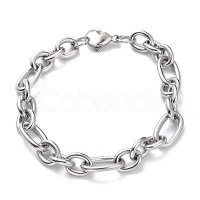 Tarnish Resistant 304 Stainless Steel Figaro Chain Bracelets BJEW-E271-05P-1