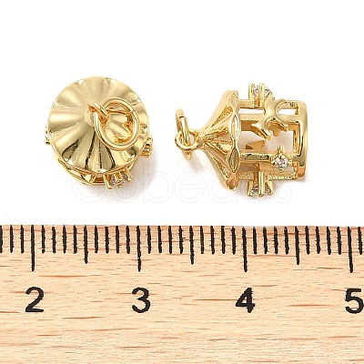 Rack Plating Brass Micro Pave Clear Cubic Zirconia Pendants KK-K349-16G-1