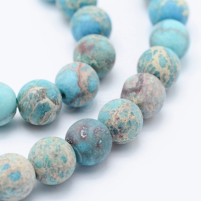 Natural Imperial Jasper Beads Strands G-K232-8mm-01D-1