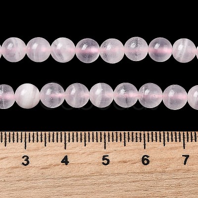 Natural Pink Calcite Beads Strands G-Z103-A01-6mm-1