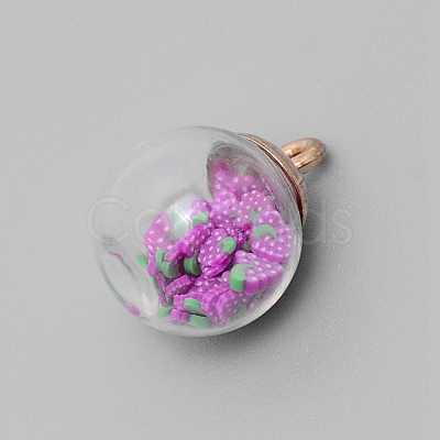 Transparent Glass Globe Pendants GLAA-WH0026-01B-1