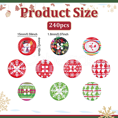 240Pcs Wood Buttons BUTT-ME0001-21-1