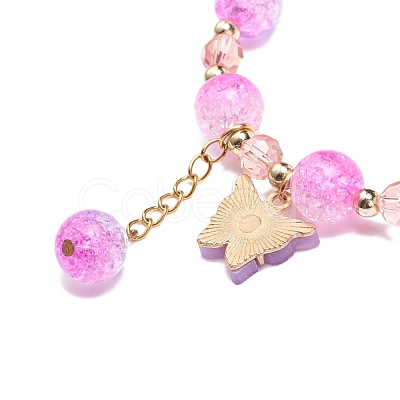 Bling Acrylic & Glass Beaded Stretch Bracelet BJEW-JB08540-1