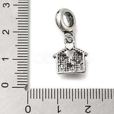 Rack Plating Alloy Pink Enamel European Dangle Charms PALLOY-A009-09AS-1