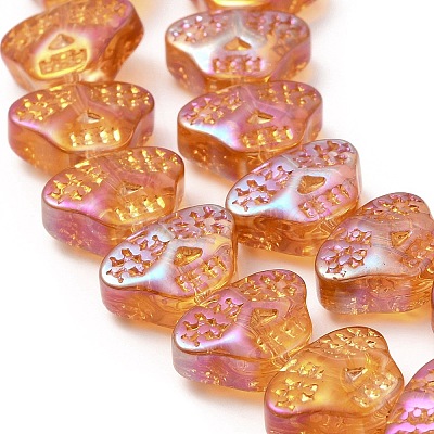 Transparent Electroplate Glass Beads Strands EGLA-F158-HR01-A-1