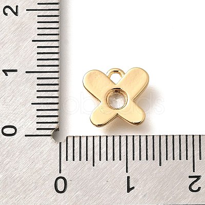 Brass Micro Pave Cubic Zirconia Charms KK-C085-24G-1