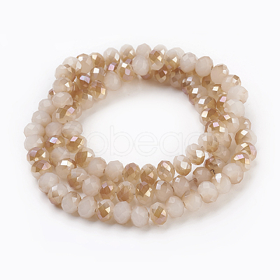 Electroplate Glass Beads Strands X-GLAA-K027-HR-C04-1