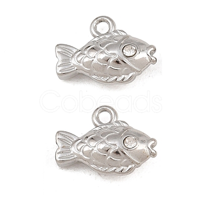 304 Stainless Steel with Crystal Rhinestone Charms RB-CBABFDA-11D-P-1