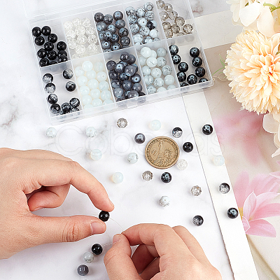200Pcs 10 Styles Mixed Styles Glass Round Bead Strands DGLA-SC0001-02-1
