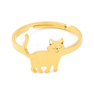 201 Stainless Steel Adjustable Ring for Women RJEW-D082-04D-1