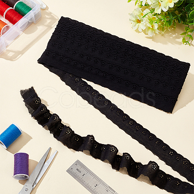 15 Yards Cotton Embroidery Flower Lace Trim DIY-WH0542-34A-1