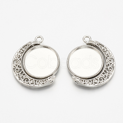 Alloy Pendant Cabochon Settings PALLOY-S108-12P-1