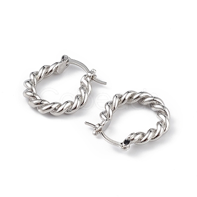 Brass Twist Hoop Earrings for Women EJEW-L234-088P-1