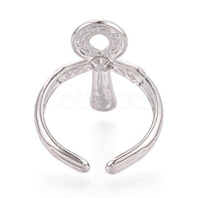 Ankh Cross 304 Stainless Steel Open Cuff Ring Components STAS-N108-60P-1