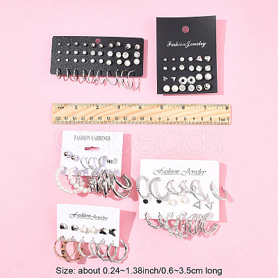 5 Sets 5 Colors Alloy Hoop Earring Sets EJEW-FS0001-23B-1