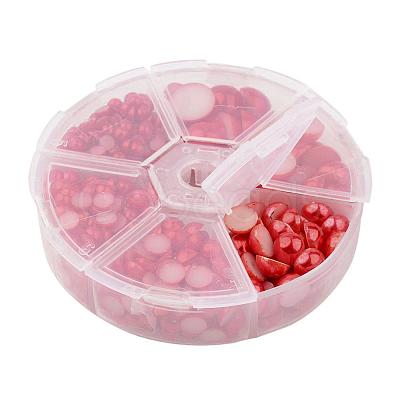 1Box ABS Plastic Imitation Pearl Dome Cabochons SACR-JP0001-01-1