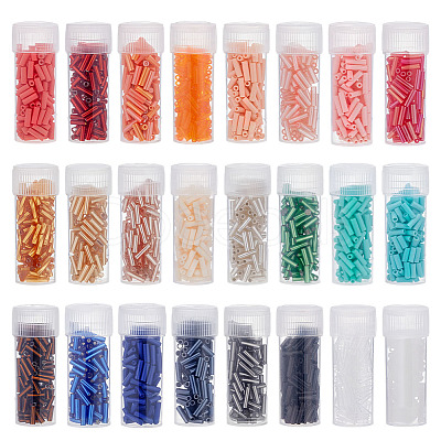2147Pcs 24 Styles Glass Bugle Beads SEED-ME0001-22-1