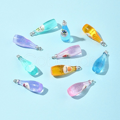 10Pcs 5 Styles Opaque Resin Pendants RESI-FS0001-91-1