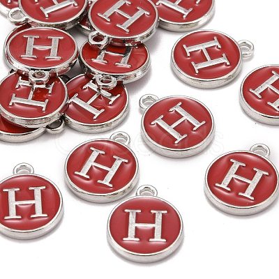 Platinum Plated Alloy Enamel Charms X-ENAM-S118-03H-P-1