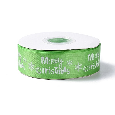 25 Yards Christmas Theme Printed Polyester Ribbon OCOR-C004-02B-1