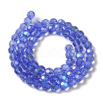 Electroplate Transparent Glass Beads Strands EGLA-A035-T8mm-L14-1