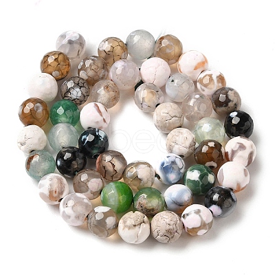 Dyed & Heated Natural Fire Crackle Agate Beads Strands G-P539-B01-20-1