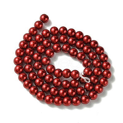 Eco-Friendly Dyed Glass Pearl Round Beads Strands HY-A008-6mm-RB038-1