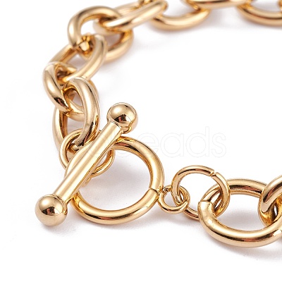 PVD Vacuum Plating 304 Stainless Steel Charm Bracelets BJEW-I295-09G-1