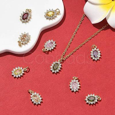 SHEGRACE Brass Micro Pave Cubic Zirconia Pendants XGRQ2O909-446G-1