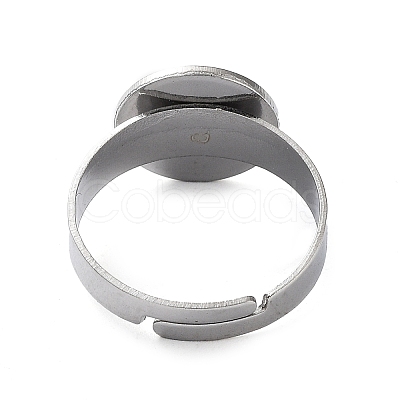 Non-Tarnish Adjustable 304 Stainless Steel Finger Rings Components STAS-F149-21P-D-1