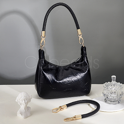 Imitation Leather Braided Round Cord Bag Handles with Zinc Alloy Clasps FIND-WH0126-941B-01-1